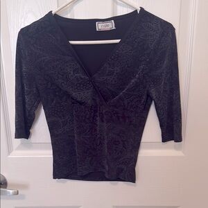 Joule medium Black Fitted Blouse 3/4 Sleeve